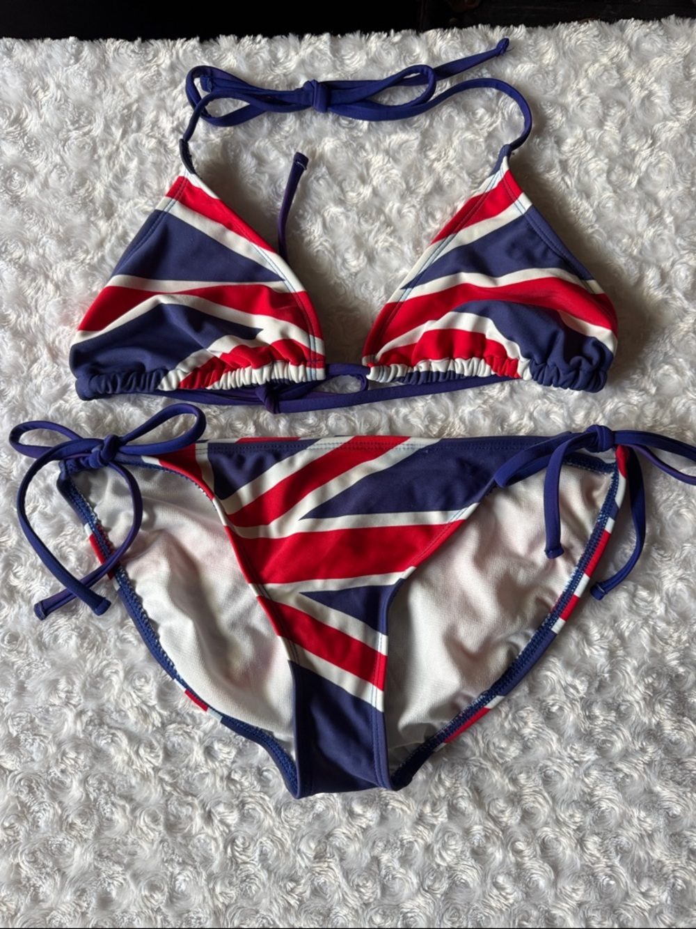 British  Flag-Print Triangle Bikini